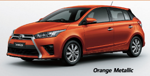 Toyota Yaris สีส้ม Orange Metallic